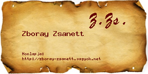 Zboray Zsanett névjegykártya